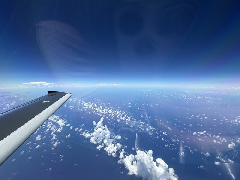 Vision Jet wing at high altitude